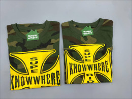 Set of 2 Short-sleeved crew neck t-shirt with a military pattern.