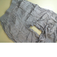 Women's gray trousers with elastic waistband