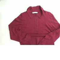 Red women's button-down sweater