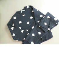 Children's gray suit with pink hearts, jacket and pants