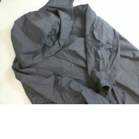 Black windbreaker with a hood