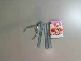 Manicure set, nail file box, nail files, and 3 nail files