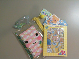 A set of transparent pencil case, notepad, pencil and stickers A set of transparent pencil case, notepad, pencil and stickers