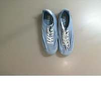 Light blue sneakers for a teenager, suede