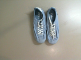 Light blue sneakers for a teenager, suede