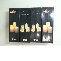 Set of 4 large plastic battery-operated candles for home decoration