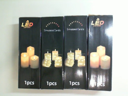 Set of 4 large plastic battery-operated candles for home decoration