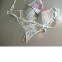 Set of women's underwear and nylon stockings