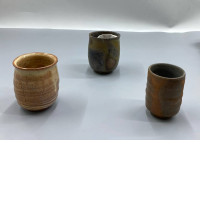 set of 3 Bizen-yaki tea cup