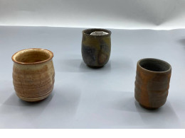 set of 3 Bizen-yaki tea cup set of 3 Bizen-yaki tea cup