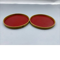 set of 2 Small wooden plate
