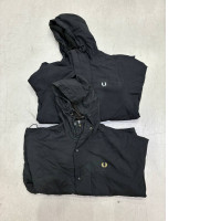 a set of two windproof jackets with a hood