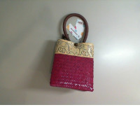 Red wicker bag
