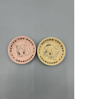 Set of  2These glass plates are collectibles from the "Uma Musume Pretty Derby" franchise featuring the characters Narita Top Road and Mayano Top Gun. 