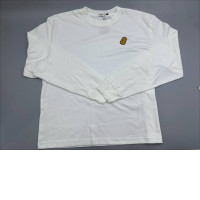 White long-sleeved crew neck sweater