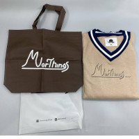 Set of 2 V-neck sweater and tote bag from the Thai clothing brand Morthings.