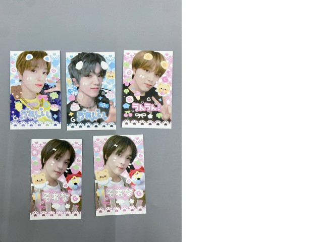 Set of 5 There are postcards featuring Haechan, a member of the K-pop groups NCT 127 and NCT Dream. Set of 5 There are postcards featuring Haechan, a member of the K-pop groups NCT 127 and NCT Dream.