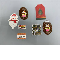 Set of 7 Christmas and birthday themed stickers.