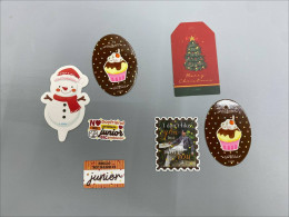 Set of 7 Christmas and birthday themed stickers.
