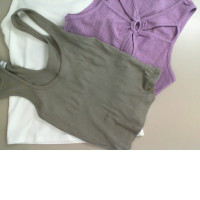 Set of 3 tops, white, pink, green