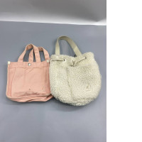 set of 2 Pink fabric tote bag with fleece lining set of 2 Pink fabric tote bag with fleece lining