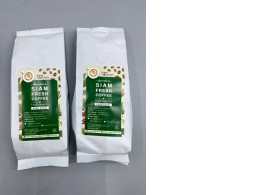 set of 2 Roasted coffee beans under the Siam Fresh Coffee brand. set of 2 Roasted coffee beans under the Siam Fresh Coffee brand.