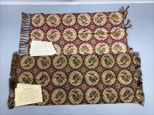 set of 2 Antique woven fabric from the Tatsumura Textile brand. set of 2 Antique woven fabric from the Tatsumura Textile brand.