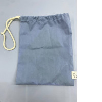 Gray drawstring cotton bag