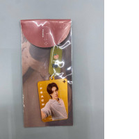 Me and Thee" Peach Pearlescent Acrylic Keychain featuring the actor Phuwin. 