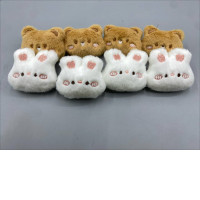 Set of 8 Brown and white teddy bear brooch.