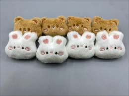 Set of 8 Brown and white teddy bear brooch.