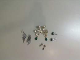 Set of 4 earrings, costume jewelry