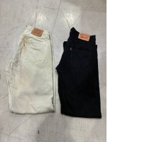 Set of 2 Levi's 501 Original Fit white jeans, from the 1990s, made in the USA.