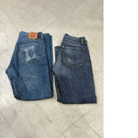 Set of 2 Levi's blue denim jeans are a straight-leg 505 style, a vintage fit.