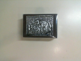 Wooden box with an elephant