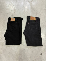 Set of 2 black jeans are Levi's 501 Original Fit straight leg pants. Set of 2 black jeans are Levi's 501 Original Fit straight leg pants.