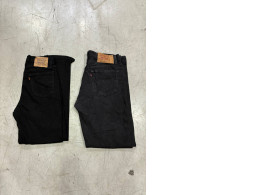 Set of 2 black jeans are Levi's 501 Original Fit straight leg pants. 