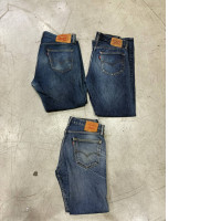 Set of 3  Levi's 501 original fit jeans, classic blue Levi's 501 jeans,Levi's 501 classic jeans, with their signature straight leg fit.
