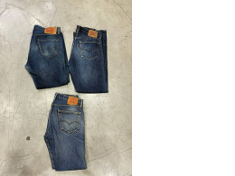 Set of 3  Levi's 501 original fit jeans, classic blue Levi's 501 jeans,Levi's 501 classic jeans, with their signature straight leg fit.