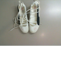 White women's shoes with laces