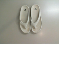 White rubber flip flops
