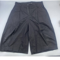 Black three-quarter length denim shorts