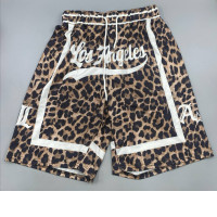 Leopard print three-quarter pants