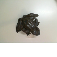 Wooden frog figurine