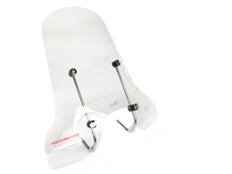 Clear visor with mounting bracket.