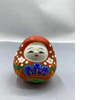 japanese Wobble Daruma Hachiman 3” Doll Folk Art