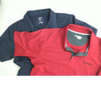 Set of 2 men's polo shirts, blue and red