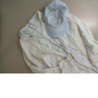 Set: denim shirt + denim cap