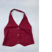 VRG GRL Los Cabos Linen Vest in Wine VRG GRL Los Cabos Linen Vest in Wine
