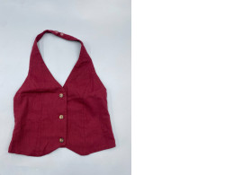  VRG GRL Los Cabos Linen Vest in Wine